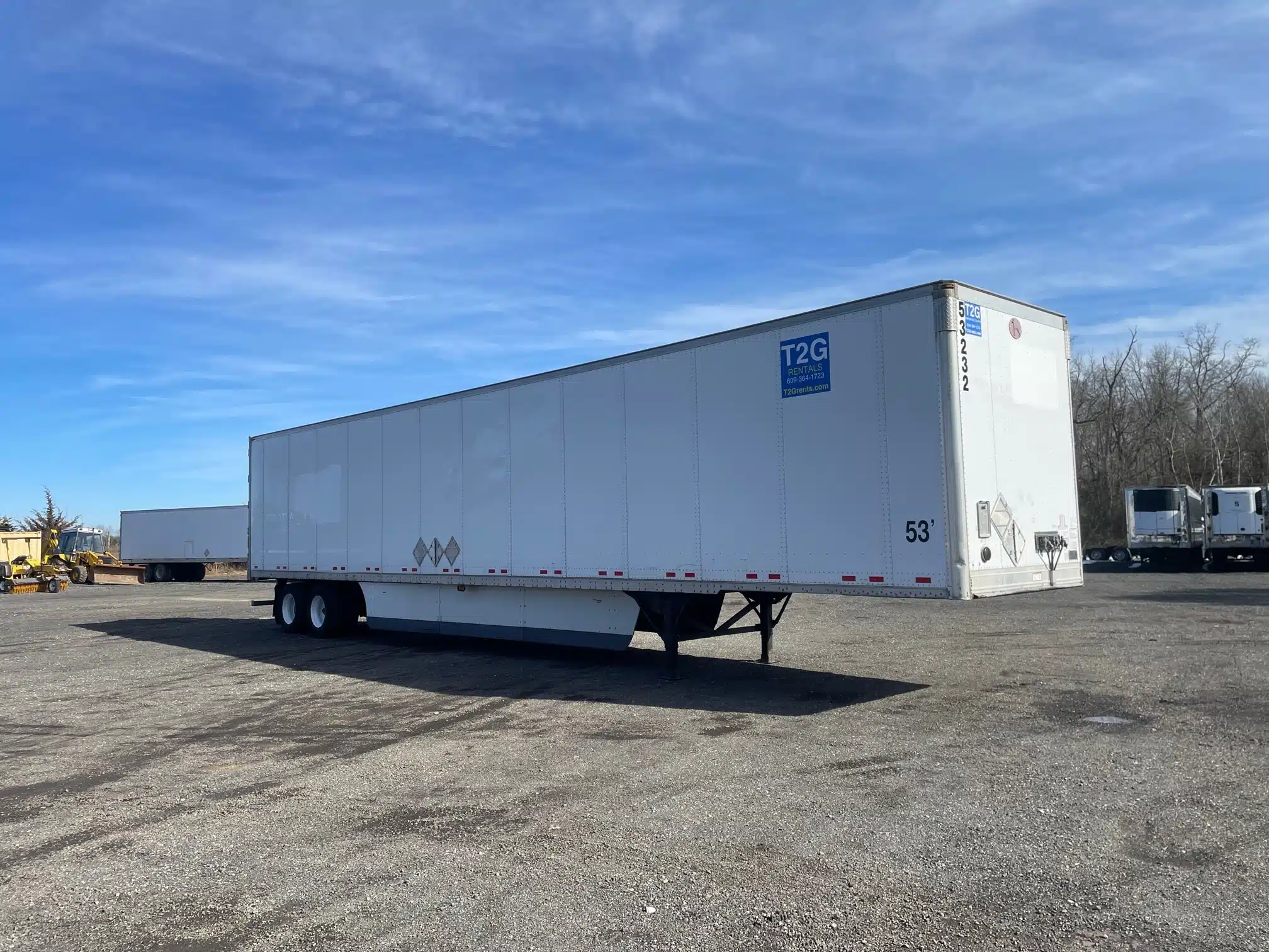 53-foot T2G dry van road trailer parked in the yard, ready for over-the-road use